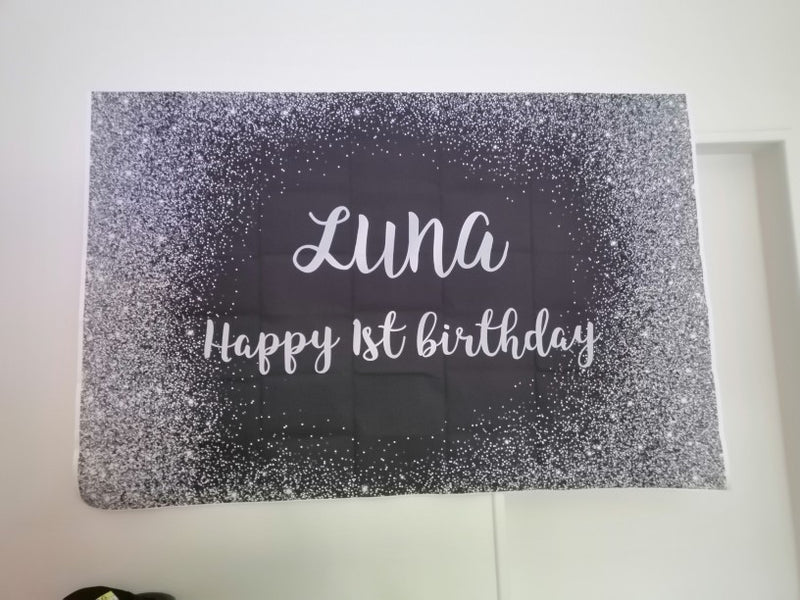 Personalized glitter pink black silver champagne birthday party decoration for photography background for picture wedding bridal Shower Backdrop