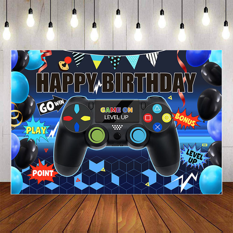 Game Happy Birthday Photography Game on Birthday Party Banner Gaming Theme Child Kids Boy Backdrop Photo Studio Props