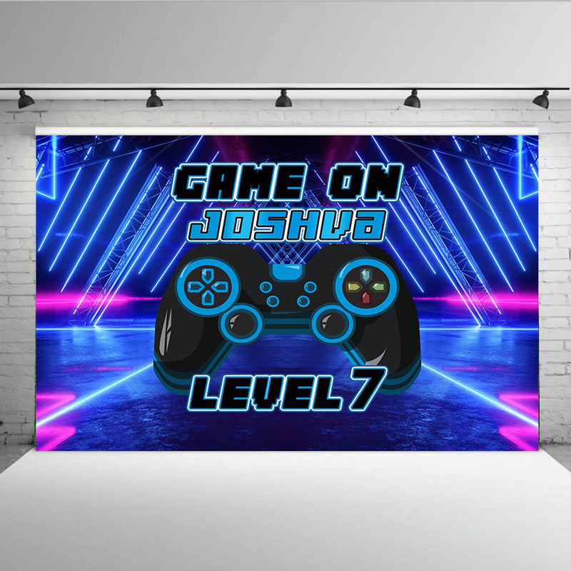 Personalize Photography Background Game On Theme Video Gaming Child Boys Birthday Party Portrait Decor Backdrop Photo Studio Props