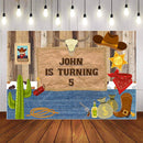 Personalize Wild West Cowboy Photography Background Cactus Sheriff Hat Desert Boots Child Boy Birthday Party Backdrop Photo Studio