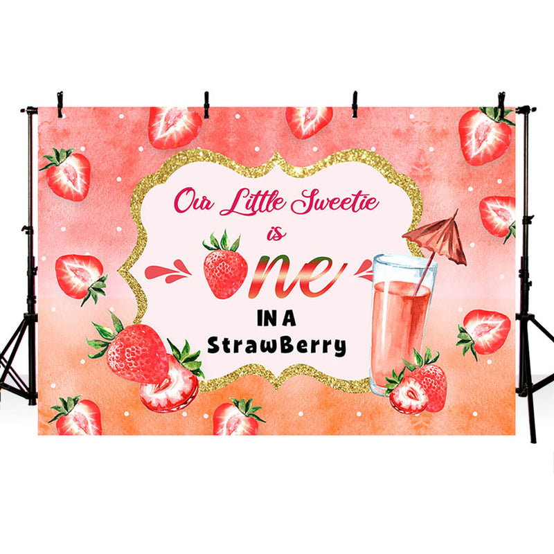  Photography Background Summer Fruits Berry Sweet Strawberry Firs 1st Birthday Party Baby Shower Backdrop Photo Studio