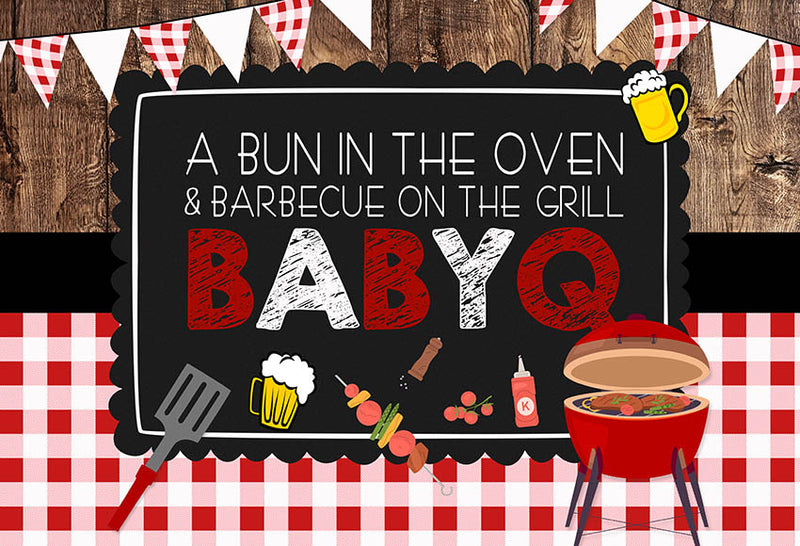 Photography Background Rustic Wood BBQ Baby Shower Party Barbecue Theme Picnic Party Kids Newborn Backdrop Photo Studio