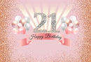 Photography Background Glitter Diamonds Pink Happy Sweet 21st Birthday Girls Birthday Party Backdrop Photo Studio Prop