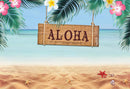 Hawaii Party Backdrop Luau Summer Theme Photography Background Tropical Leaf Beach Pink Flower ALOHA Birthday Party Backdrops