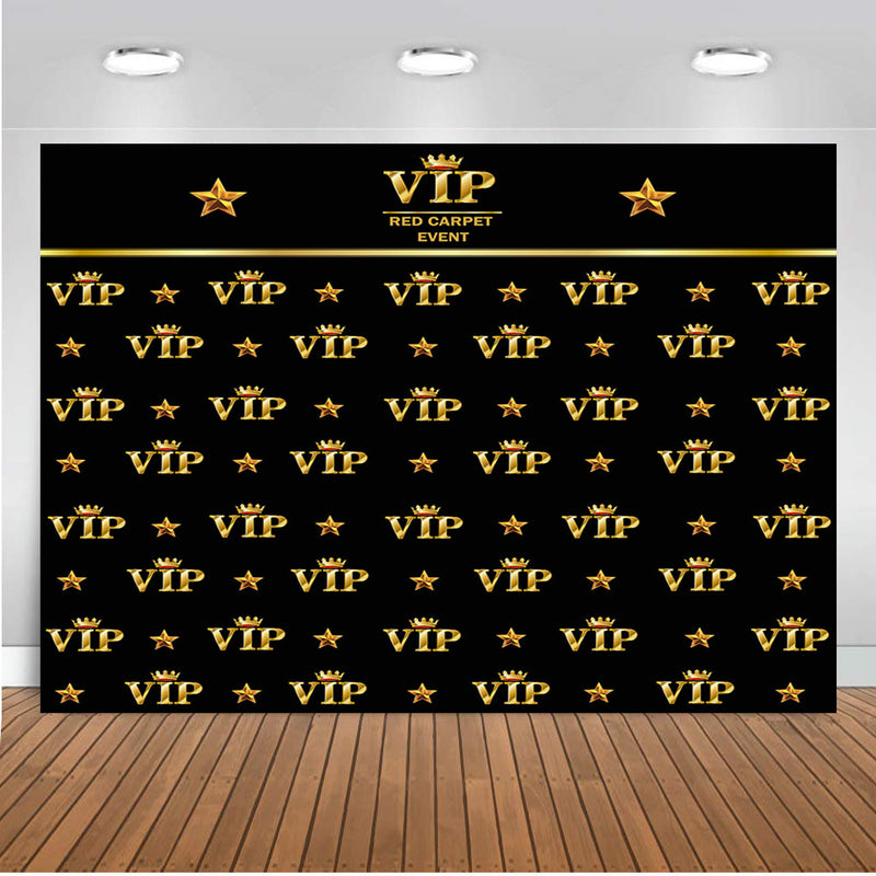 Royal Crown Black Hollywood Vip Banner Backdrop Birthday Adults Children Party Wedding Custom Luxury Background Photo Studio