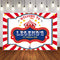 Personalize Photography Background Circus Carnival White Red Stripes Blue First 1st Birthday Party Baby Shower Backdrop Photo Studio