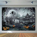 Halloween Horror Backdrop for Photography Tombstone Castle Evil Pumpkins Background for Photo Studio Newborn Children Portrait