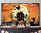 Arrière-plan de fête d'halloween, château de chauve-souris noire, arrière-plan de photographie, lanterne de citrouille effrayante, décor de séance Photo, Studio Photo