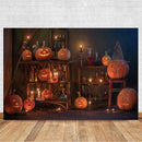 Halloween Pumpkin Lantern Photography Backdrops Wizard House Halloween Children Portrait Background Candle Potion Photocall