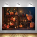 Fondos de fotografía de linterna de calabaza para Halloween, casa de mago, retrato de niños de Halloween, fondo, poción de vela, sesión fotográfica