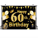 Joyeux 60e anniversaire toile de fond Photocall pour la photographie paillettes dorées fête d'anniversaire bannière décor fond cadeau ballons couronne