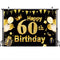 Fondo de feliz 60 cumpleaños para sesión fotográfica, cartel para fiesta de cumpleaños con purpurina dorada, decoración de fondo, regalo, globos, corona