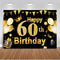 Joyeux 60e anniversaire toile de fond Photocall pour la photographie paillettes dorées fête d'anniversaire bannière décor fond cadeau ballons couronne