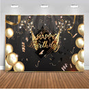 Happy Birthday Balloons Champagne Graduation Party Backdrop for Photography Gold Decoration Supplies for Photographic Photo Prop