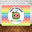Happy Birthday Cocomelon Theme Backdrops Kids Cocomelon Family Party Decoration Background for Photography Studio Custom Banner