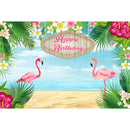 Happy Birthday Flamingle Flamingo Hawaiian Birthday Party Banner Backdrop Tropical Beach or Aloha Party Dessert Table Backdrops
