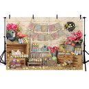 Happy Easter Photography Background Spring Flower Eggs Wood Party Decor Banner Backdrop For Photo Studio