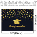 Happy Graduation Backdrop for Photography Party Decoration Banner Gold Glitter Background for Photo Studio Class of