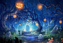Fondo de fotografía de Halloween noche de miedo cartel de fiesta para niños lápida de terror foto de fondo utilería de estudio