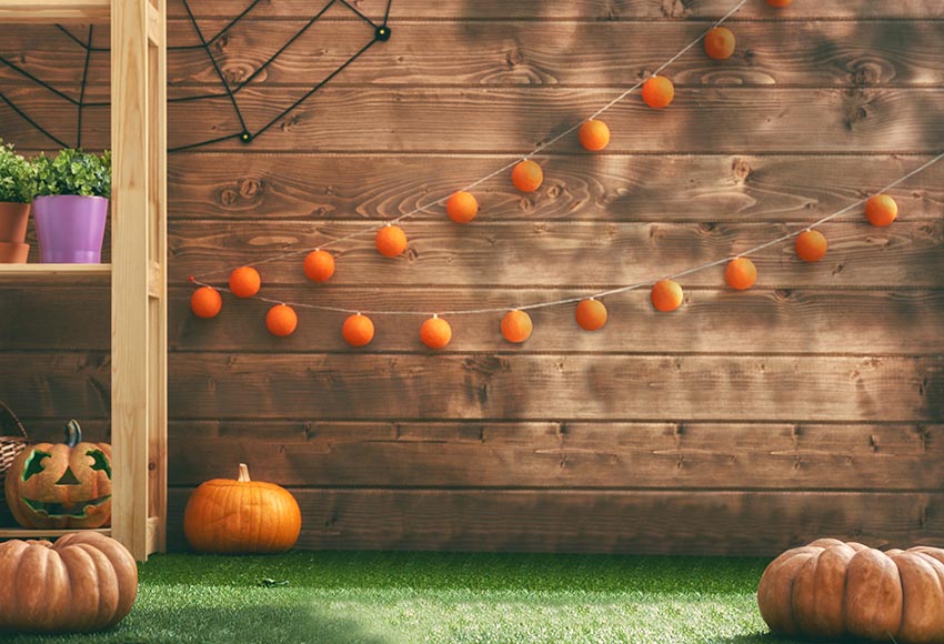 Joyeux Halloween photographie toile de fond citrouille lanternes bois enfants enfants fête Photo Studio toile de fond Photo accessoire