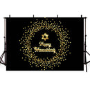 Fondo de fotografía feliz Hanukkah, candelabro de fiesta dorado, decoración de velas, cartel de fondo, accesorios de estudio fotográfico 