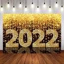 Fondo fotográfico Feliz Año Nuevo 2022, fondo dorado con purpurina Bokeh, decoración para fiesta y Festival de Año Nuevo, telón de fondo para estudio fotográfico