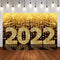 Arrière-plan de photographie de bonne année 2022, paillettes dorées, Bokeh, décor de fête du réveillon du nouvel an, Studio Photo