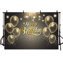 Happy birthday gold glitter backdrop for photography balloons twinkle star party decoration supplies photo background