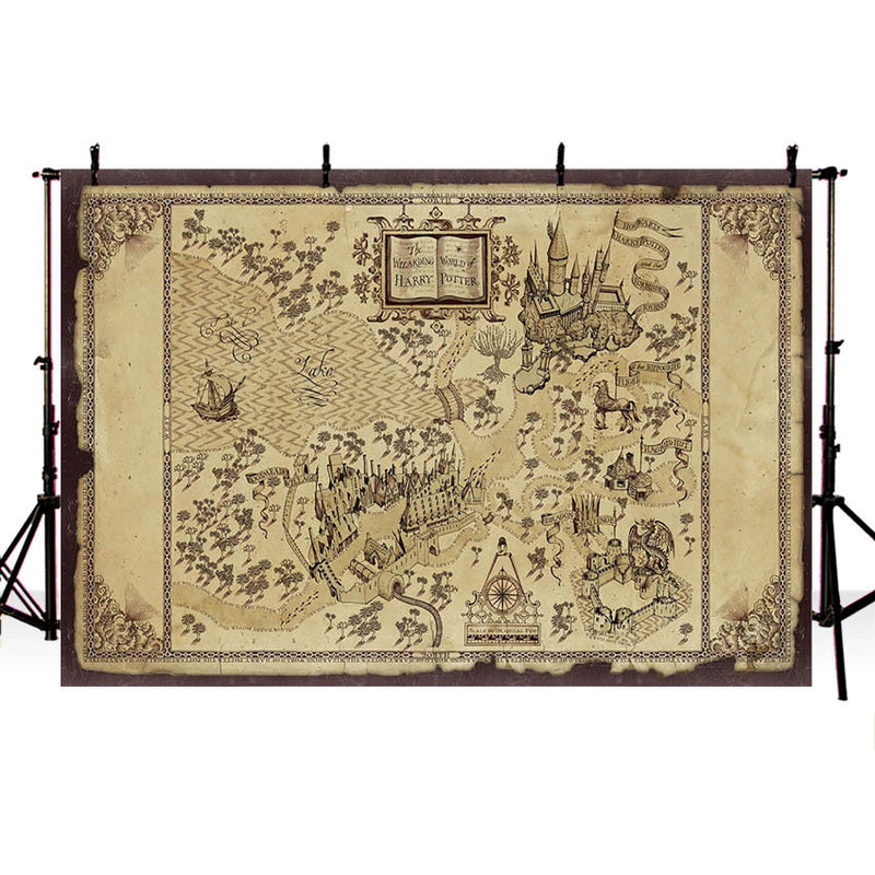 Harry Magic Castle Carte Photographie Décors Fête D'anniversaire Monde Mural Fond pour Studio Photo