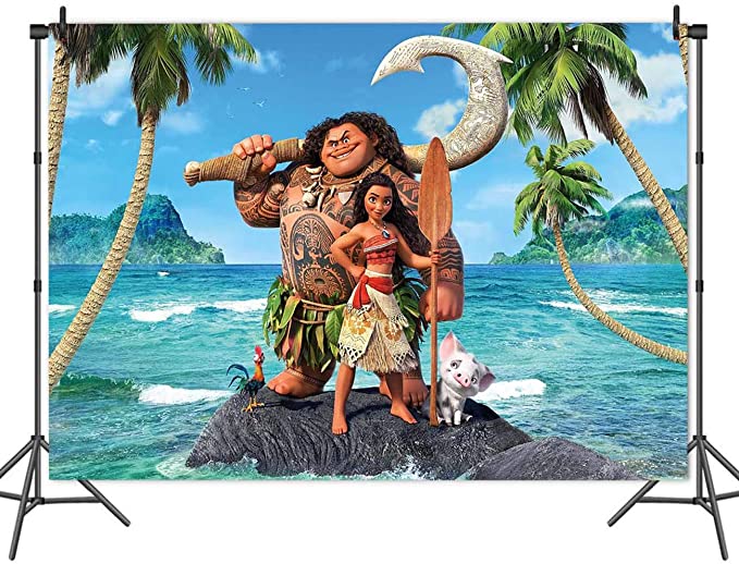 Moana Maui Beach Theme Photography Background Vinyl Waialiki Maui Birthday Party Decoration Photo Palm Ocean
