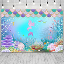 Girl Backdrops Birthday Party Ocean Shell Coral Mermaid Princess Decoration Child Photography Backgrounds Photo Studio