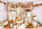 Autumn Barn Door Glitter Maple Leaves Pumpkins Kid Birthday Party Portrait Backdrop Photo Studio