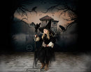 Horror Halloween Backdrops Crow Old Trees Birthday Party Backgrounds Photography Castle Building Lake Evil Witch Photo Studio
