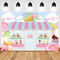 Ice Cream Shop Background for Photography Baby Shower Birthday Party Decoration Backdrops Candy Dessert Table Photographic Props