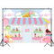 Fondo de tienda de helados para fotografía Baby Shower decoración de fiesta de cumpleaños fondos dulces mesa de postre accesorios fotográficos