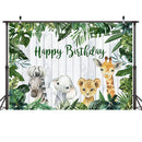 Jungle Green Forest Happy Birthday Background Photography Woodland Safari Party Backdrop Newborn Animals Baby Shower Photo Shoot