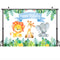 Jungle Safari Photo Backdrop Happy Birthday Forest Cute Elephant and Lion Backdrops Animal 1st Birthday Party Decor Photography