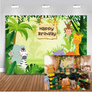 Jungle Safari Photography Backdrop Cartoon Animals Forest Kids Birthday Party Photo Booth Backdrop for Event Banner background