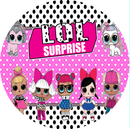 Fondo de decoración de LoL personalizado, fondo de cubierta de círculo redondo de cumpleaños para niñas