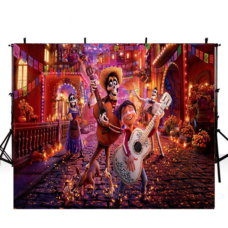 photography backdrops Coco film-backdrops Coco Movie-backdrop for pictures movie theme-photo booth props disney movie-photo backdrop Remember Me-photo booth props Miguel Rivera