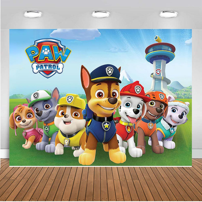 Hot Birthday Party Photography Backdrops Paw Patrol Birthday Backdrop For Photography Background For Photo Studio Fundo Fotografico