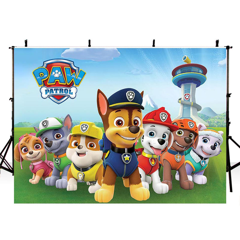 Hot Birthday Party Photography Backdrops Paw Patrol Birthday Backdrop For Photography Background For Photo Studio Fundo Fotografico