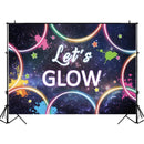 Let's Glow Background For Photo Glow in The Dark Birthday Banner Backdrop Laser Neon Splatter Paint Photo Background