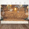 Fondo de fotografía de tablero de madera de Navidad marrón claro Photozone copos de nieve bola de Navidad decoración telones de fondo