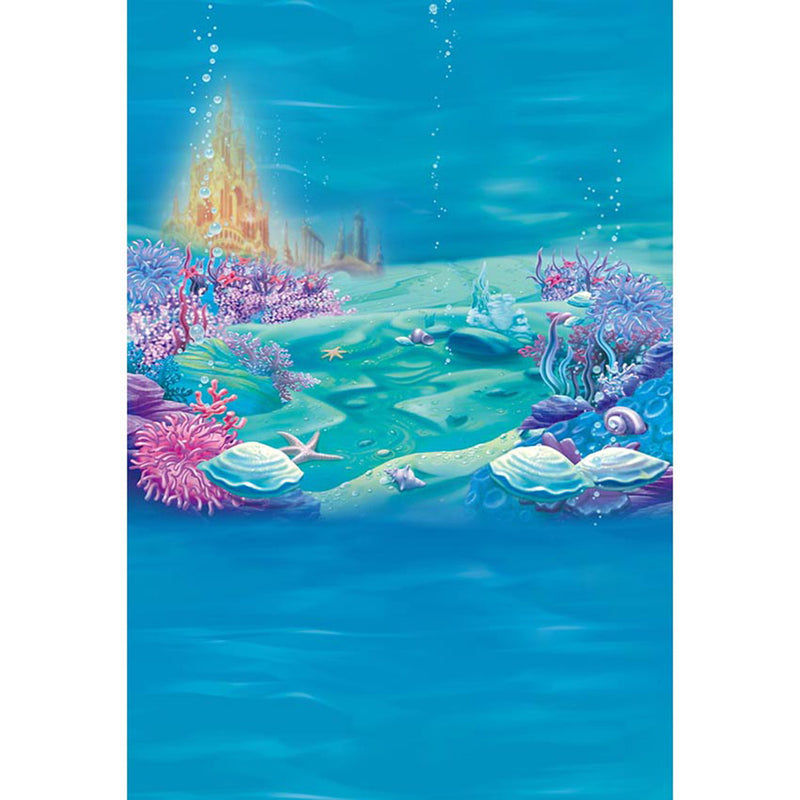 Ocean Photography Backdrop Baby Shower Under the Sea Ariel Princess Little Mermaid Rocks Corals Photo Studio Backdrop Background