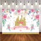 Little Princess 1st Birthday Photography Background Birthday Party Pink Flowers Castle Decor Photocall Backdrop Photo Studio