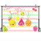 Fondo de cumpleaños para niña pequeña y dulce, decoración de fondo para pastel, decoración de fiesta de frutas de verano, rayas arcoíris, 1er cumpleaños