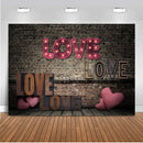 Love backdrop Valentine's Day photography background brick wall portrait backdrop for photographic studio red heart photo shoot