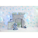 Fondo de fotografía de cumpleaños de bebé, globo, pastel azul, decoración de primer cumpleaños, fondo de fotografía personalizado para fotos