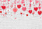 Fotografía de fondo encantadora pareja rosa amor corazón telón de fondo pared de ladrillo estudio fotomatón celebración del día de San Valentín